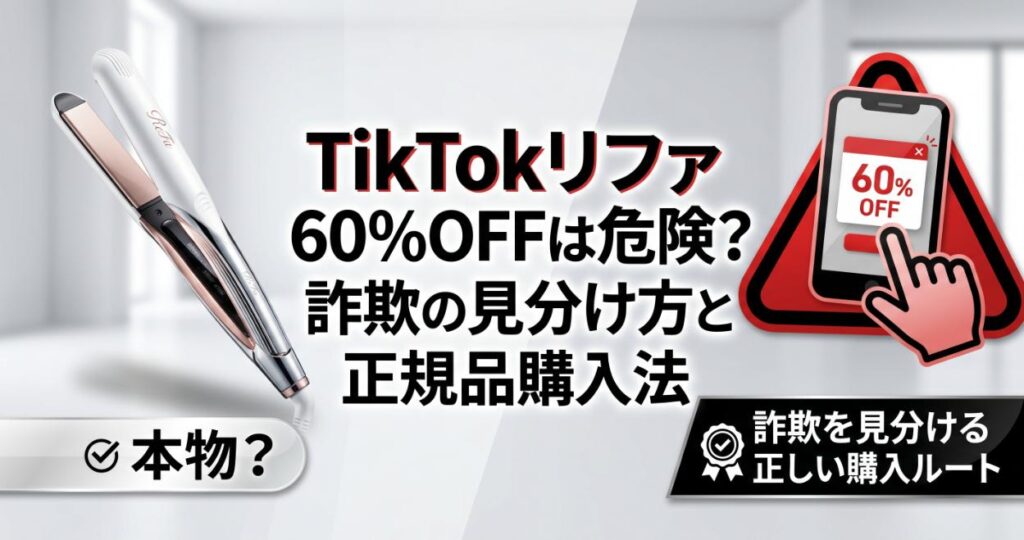 TikTokで見かけるリファ ヘアアイロン60%OFFは本物？詐欺の見分け方と正しい購入ルート