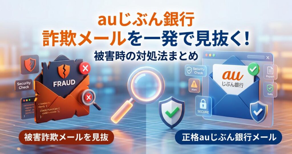 auじぶん銀行の詐欺メールを一発で見抜く方法と被害時の対処法まとめ