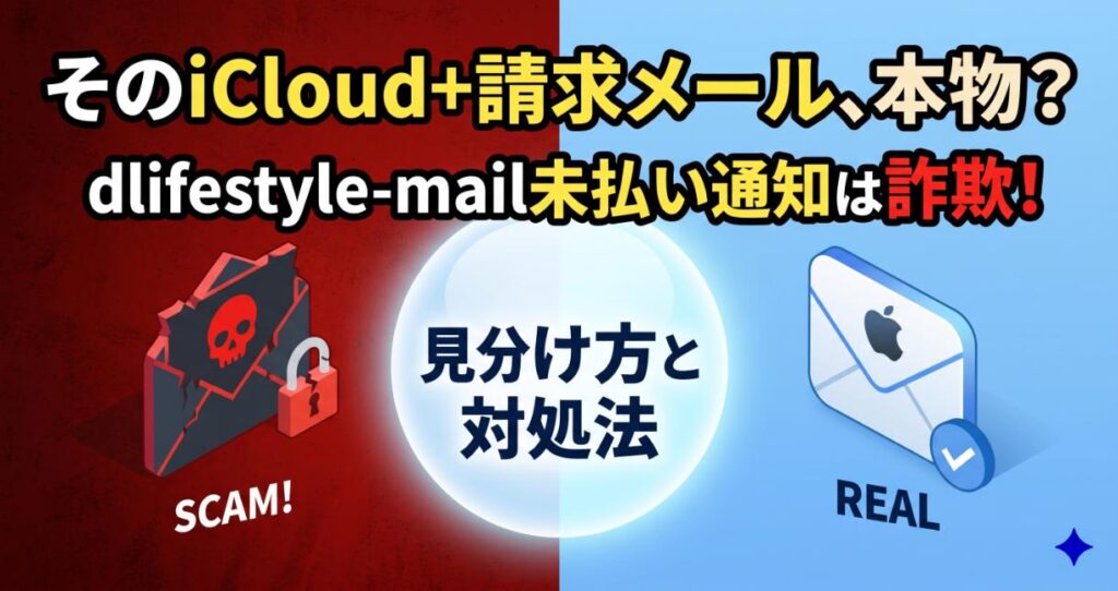 dlifestyle-mailの未払い通知は詐欺？iCloud+請求メールの見分け方と対処法