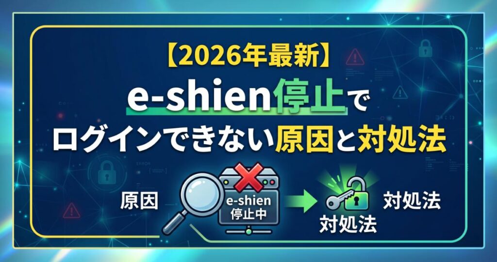 【2026年最新】e-shien停止でログインできない原因と対処法