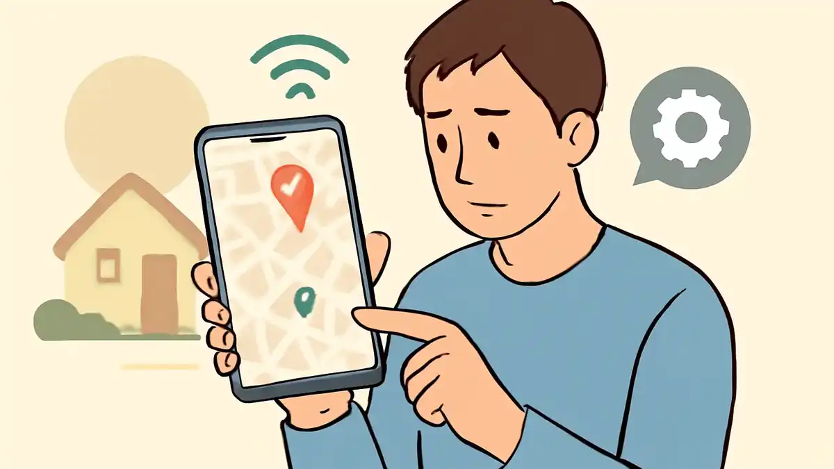 Jagatの滞在時間表示が止まる原因を確認するスマホのイメージ
